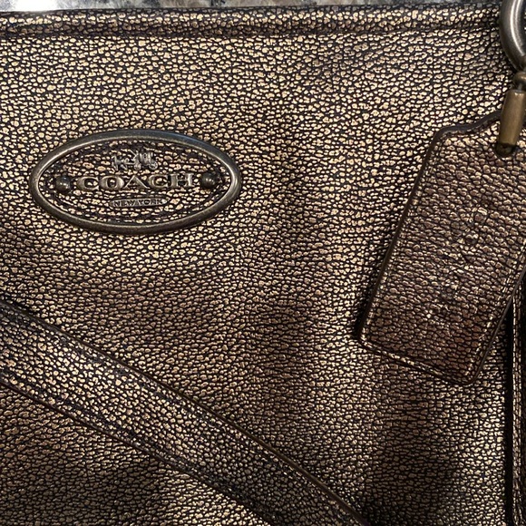💋 Coach Chicago Ellis Gold Pewter Pebble Leather Handbag - Picture 12 of 13